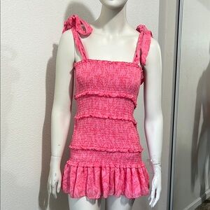 VICI Pink Floral Smocked Dress